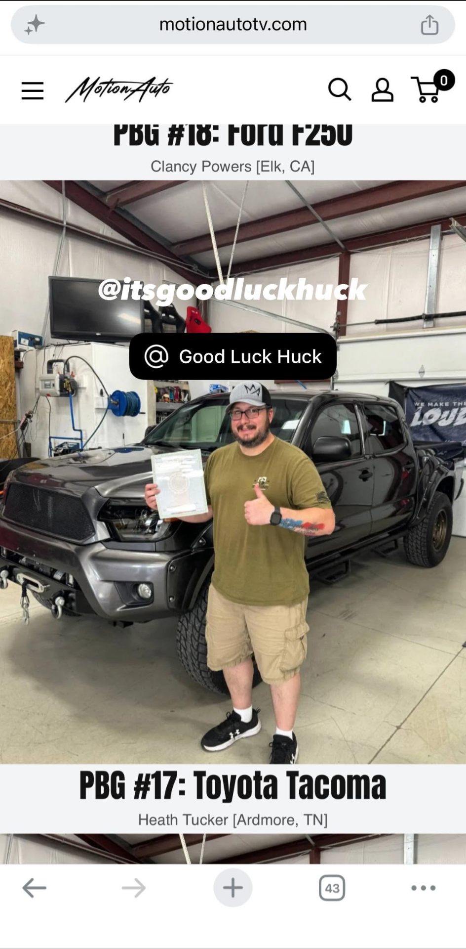 MotionAuto TV win — 2015 Toyota Tacoma